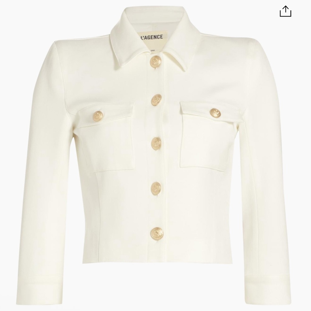 L'Agence Kumi White Twill Jacket NWT - Picture 6 of 10